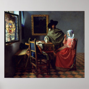 The Wine Glass by Vermeer - Poster