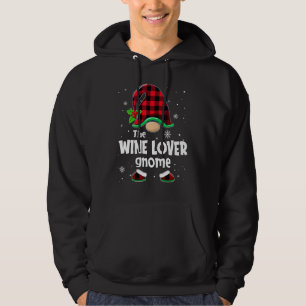 The Wine  Gnome Buffalo Plaid Christmas Matching F Hoodie