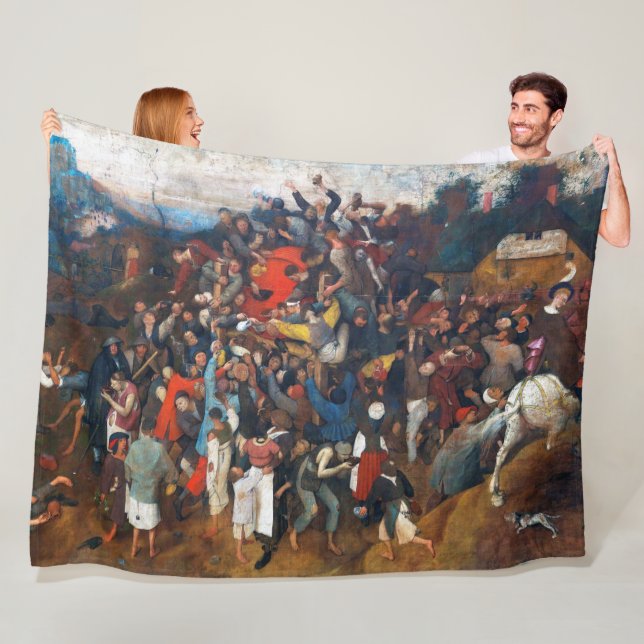 The Wine of Saint Martin's Day, Pieter Bruegel Fleece Blanket (In Situ)