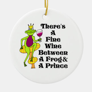 The Wine Prince "Fine Wine Between Frog & Prince" Ceramic Tree Decoration