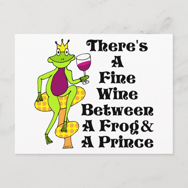 The Wine Prince "Fine Wine Between Frog & Prince" Postcard (Front)