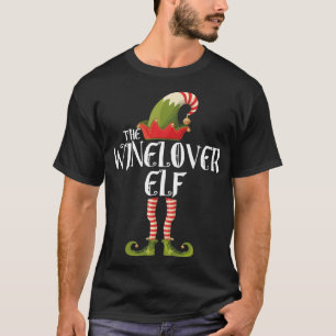 the winelover elf family elf matching christmas T-Shirt