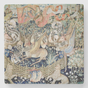 The Winged Deer (tapestry) Stone Coaster