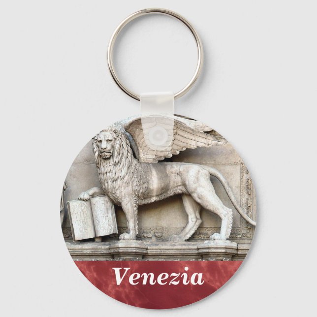 The Winged Lion of Venice, Italy Key Ring (Front)