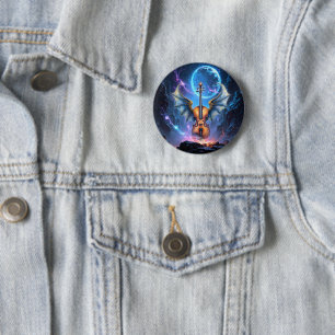 The Winged Violin of Moonlit Realms 6 Cm Round Badge