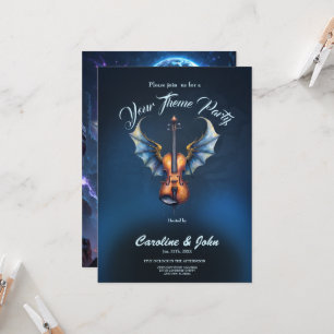 The Winged Violin of Moonlit Realms Invitation