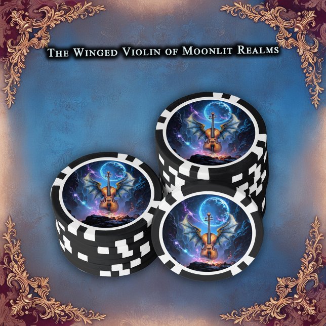 The Winged Violin of Moonlit Realms Poker Chips (Creator Uploaded)