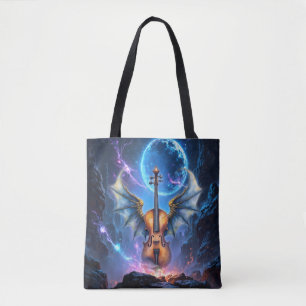 The Winged Violin of Moonlit Realms Tote Bag