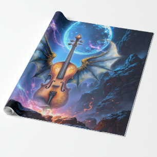 The Winged Violin of Moonlit Realms Wrapping Paper