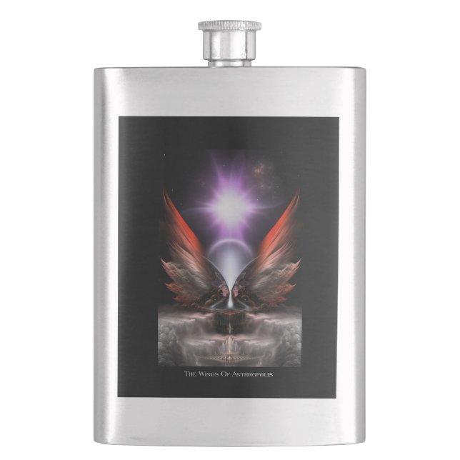 The Wings Of Anthropolis HC 8oz Classic Flask (Front)