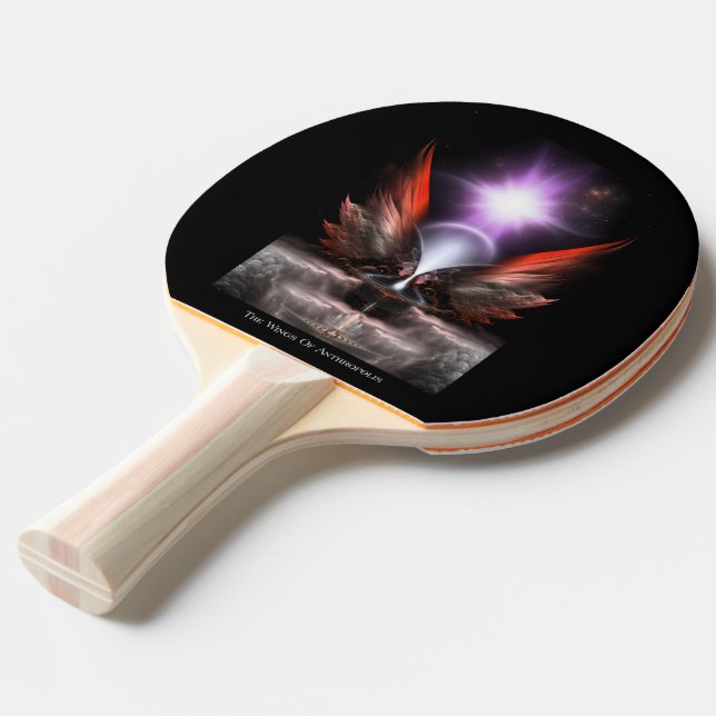 The Wings Of Anthropolis HC Ping Pong Paddle (Front Angle)