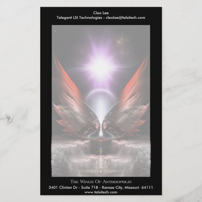 The Wings Of Anthropolis HC Stationery (Front)