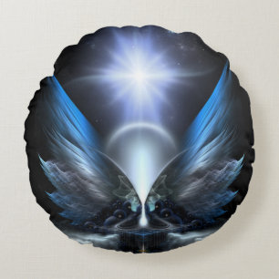 The Wings Of Anthropolis Round Throw Pillow