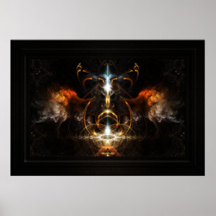 The Wings Of Fire Fractal Art by Xzendor7 Poster