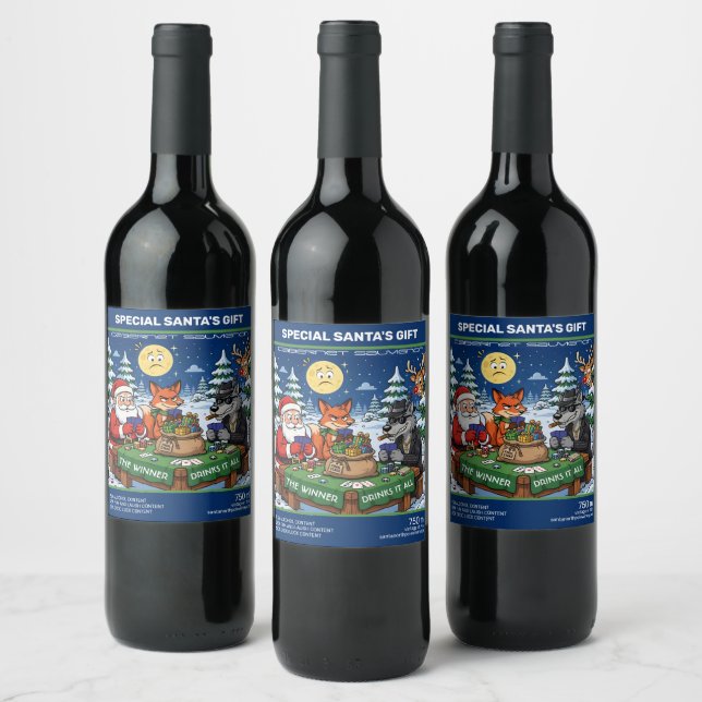 The Winner Drinks It All Wine Label (Bottles)