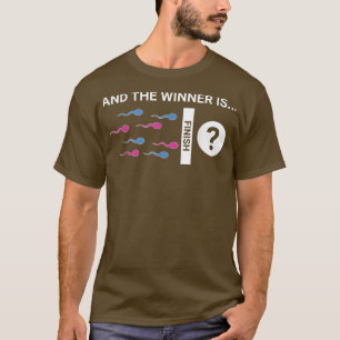 The Winner Is Cute Baby Gender Reveal Party Joke  T-Shirt