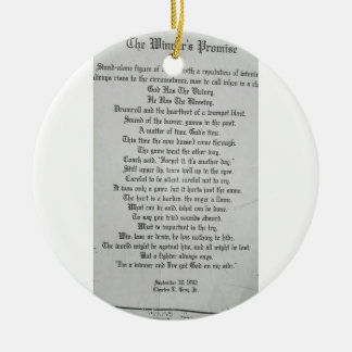 "The Winner's Promise Poem on Metal Dogtags Ceramic Tree Decoration