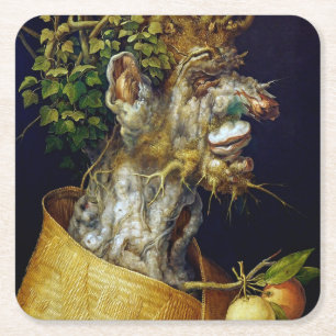 The Winter, Arcimboldo Square Paper Coaster