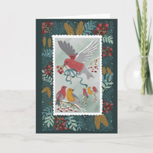 The Winter Earth Song Green Greeting Card