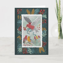 The Winter Earth Song Green Greeting Card