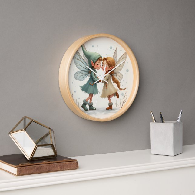 The winter fairy of a pair Wall Clock (Office)