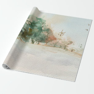 The winter forest wrapping paper