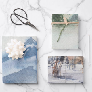 The winter forest wrapping paper sheet