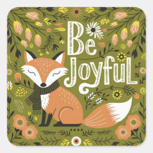 The Winter Fox of Christmas Square Sticker
