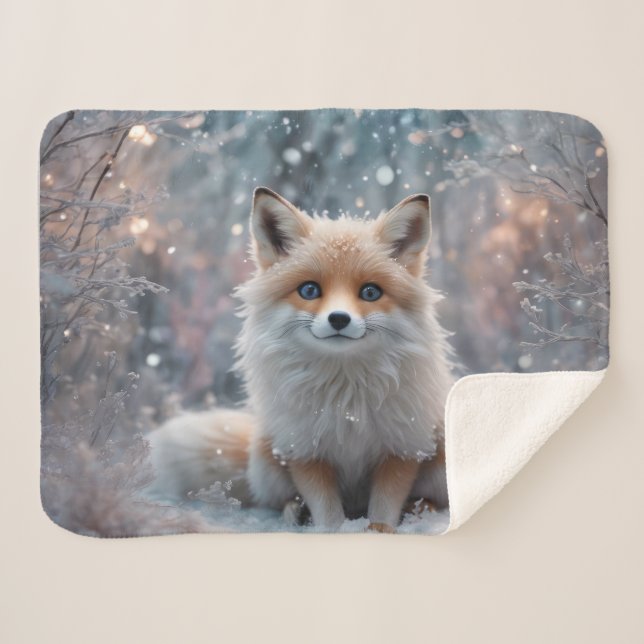 The Winter Fox Sherpa Blanket (Front (Horizontal))