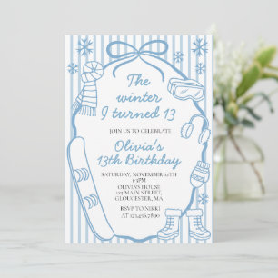 The Winter I Turned Thirteen 13th Birthday Invitation