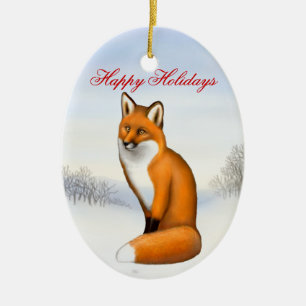The Winter Red Fox Customisable Ornament