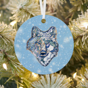 The Winter Wolf   Metal Tree Decoration