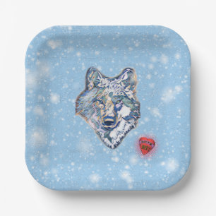The Winter Wolf Paper Plates