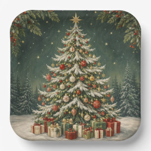 The Winter Woodland's Crown Jewel Paper Plate