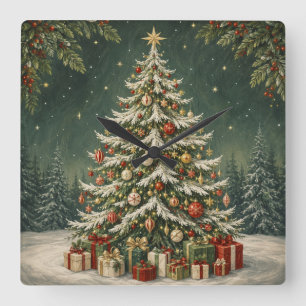 The Winter Woodland's Crown Jewel Square Wall Clock
