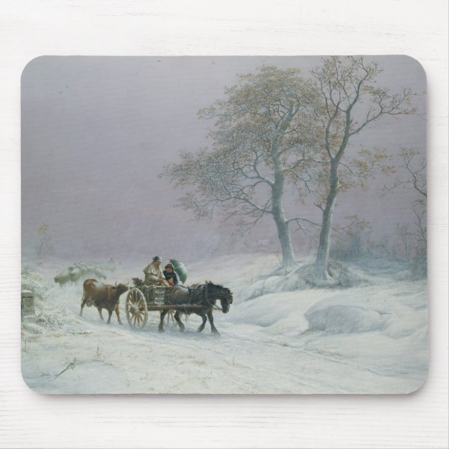 The wintry road to market mouse mat (Front)
