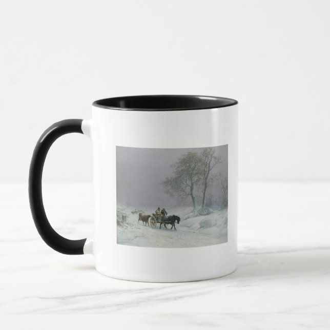 The wintry road to market mug (Left)