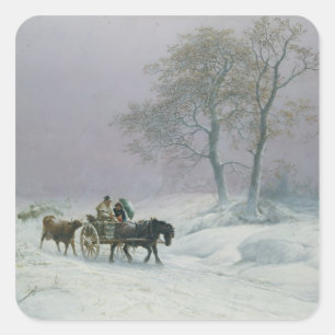 The wintry road to market square sticker