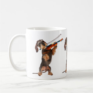 The Wirehaired Dachshund Playing A Violin Coffee Mug