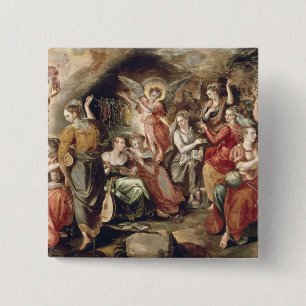 The Wise and the Foolish Virgins 15 Cm Square Badge