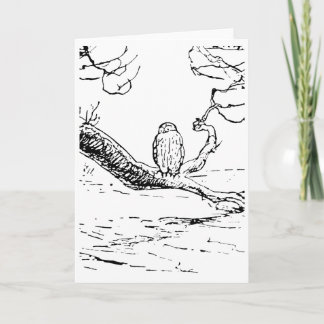 The Wise Old Owl on a Branch  Card