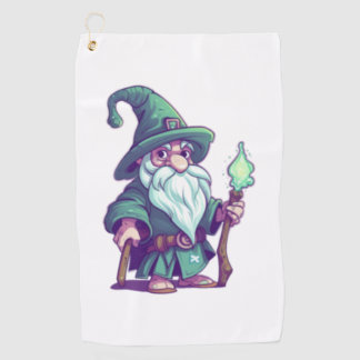 The Wise Wizard Gnome   Golf Towel