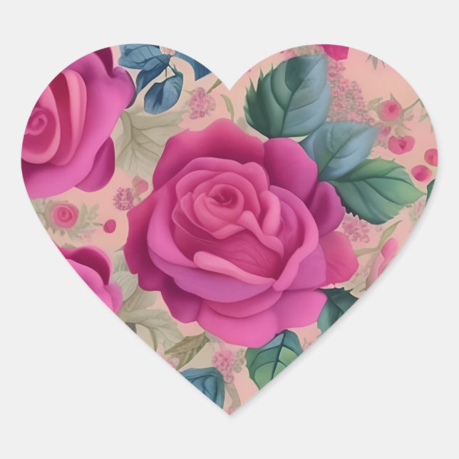 The Wisper Of Roses - Soft And Serene Heart Sticker (Front)