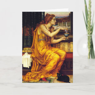 The Witch and a Black Cat Card