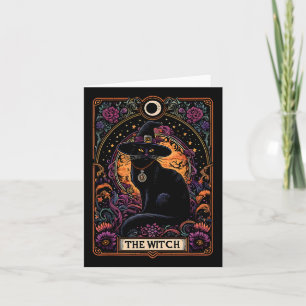 The Witch Cat Tarot Card Halloween Vintage Gothic 