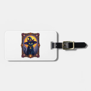 The Witch Cat Tarot Card Halloween Vintage Gothic  Luggage Tag