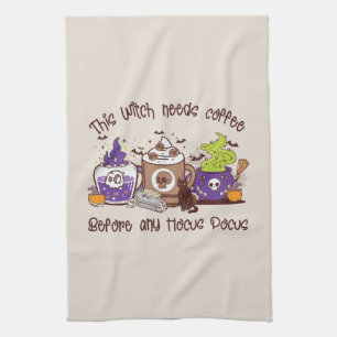 The Witch Needs Coffee - Coffee Lover Tea Towel