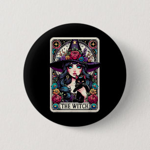 The Witch Tarot Card Halloween Gothic Witchy Vibes 6 Cm Round Badge