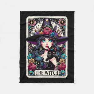 The Witch Tarot Card Halloween Gothic Witchy Vibes Fleece Blanket
