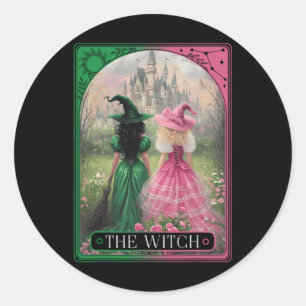 The Witch Tarot Card Halloween Salem Witch Craft W Classic Round Sticker